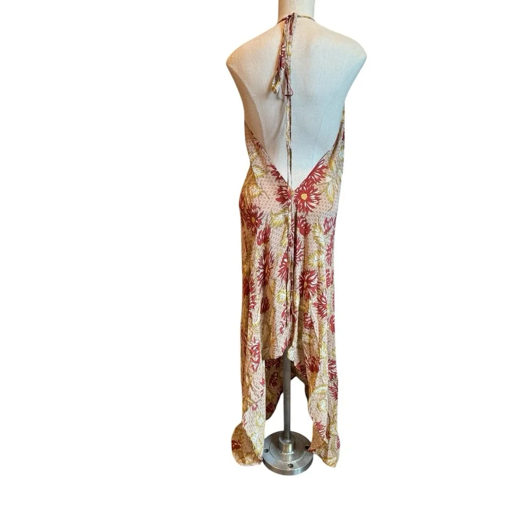 Sun Child Classic Silk Dress One‎ Size Red Sunflower